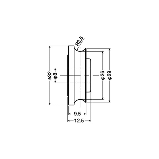 ヨコヅナ 公団・公社用戸車 EKK-0003(車のみ) 【交換用, 取替用, メンテナンス用部品・パーツ】