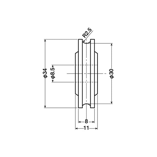 ヨコヅナ 公団・公社用戸車 EKK-0006(車のみ) 【交換用, 取替用, メンテナンス用部品・パーツ】