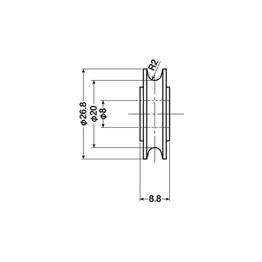 ヨコヅナ 公団・公社用戸車 EKK-0009(車のみ) 【交換用, 取替用, メンテナンス用部品・パーツ】