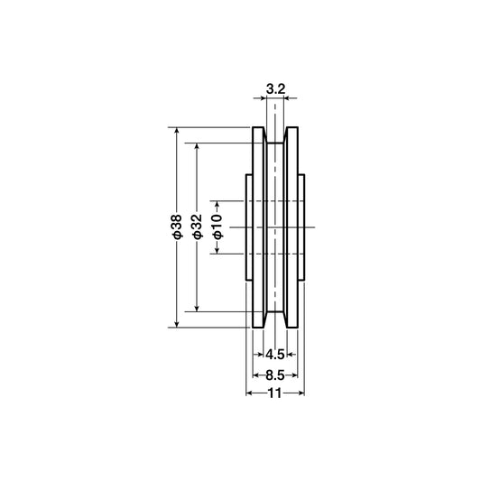 ヨコヅナ 公団・公社用戸車 EKK-0010(車のみ) 【交換用, 取替用, メンテナンス用部品・パーツ】
