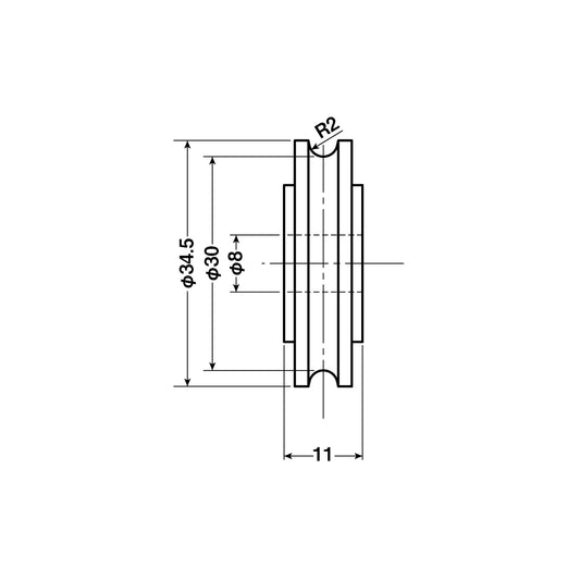 ヨコヅナ 公団・公社用戸車 EKK-0011(車のみ) 【交換用, 取替用, メンテナンス用部品・パーツ】