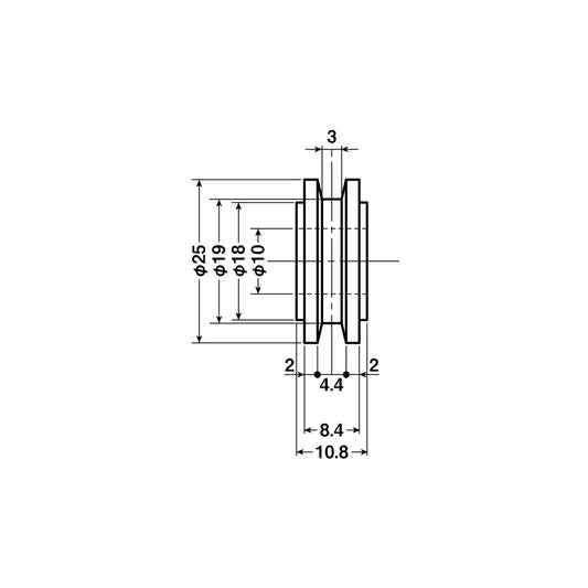 ヨコヅナ 公団・公社用戸車 EKK-0017(車のみ) 【交換用, 取替用, メンテナンス用部品・パーツ】