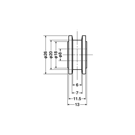 ヨコヅナ 公団・公社用戸車 EKK-0020(車のみ) 【交換用, 取替用, メンテナンス用部品・パーツ】