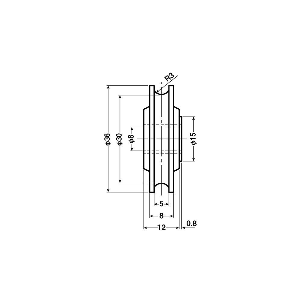 ヨコヅナ 公団・公社用戸車 EKK-0024(車のみ) 【交換用, 取替用, メンテナンス用部品・パーツ】