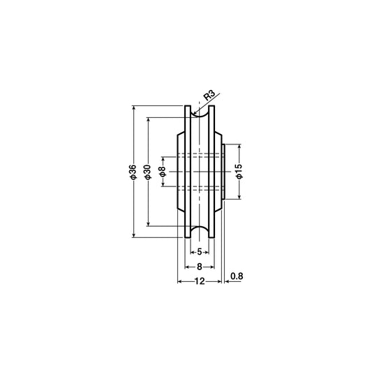 ヨコヅナ 公団・公社用戸車 EKK-0024(車のみ) 【交換用, 取替用, メンテナンス用部品・パーツ】