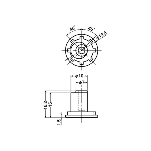 ヨコヅナ 公団・公社用戸車 EKP-0010(シャフトのみ) 【交換用, 取替用, メンテナンス用部品・パーツ】