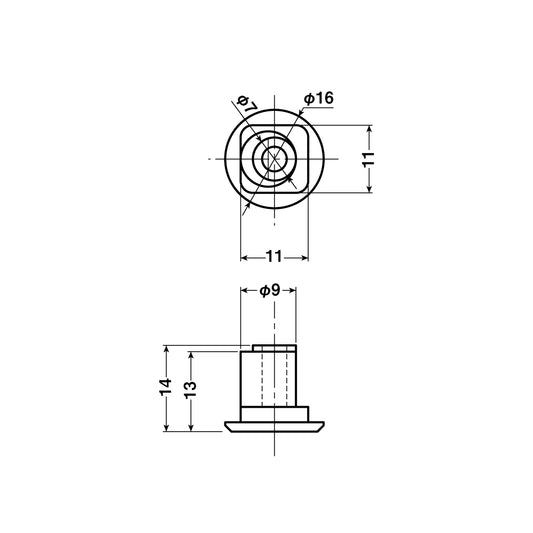 ヨコヅナ 公団・公社用戸車 EKP-0012(シャフトのみ) 【交換用, 取替用, メンテナンス用部品・パーツ】