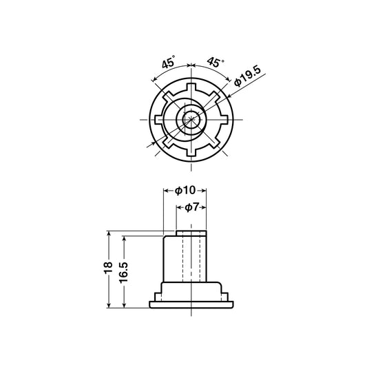 ヨコヅナ 公団・公社用戸車 EKP-0014(シャフトのみ) 【交換用, 取替用, メンテナンス用部品・パーツ】