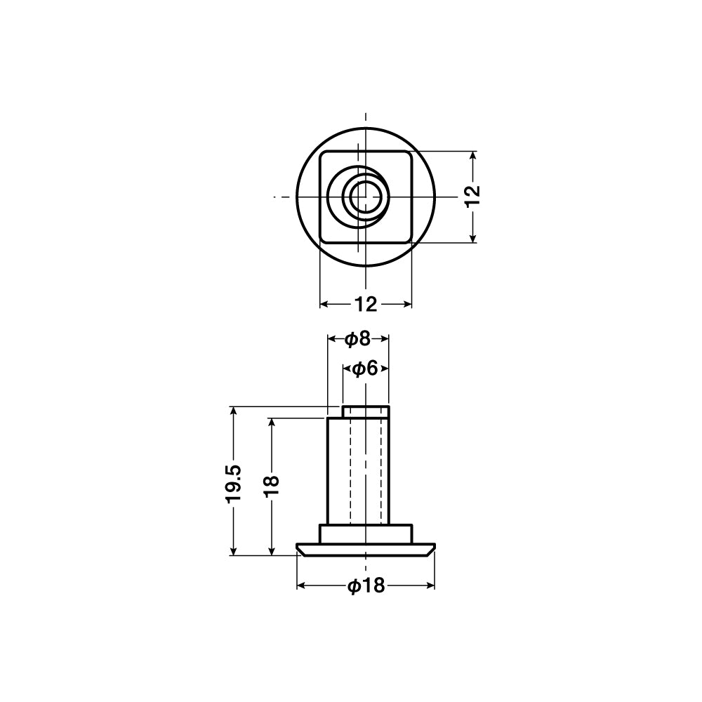 ヨコヅナ 公団・公社用戸車 EKP-0019(シャフトのみ) 【交換用, 取替用, メンテナンス用部品・パーツ】