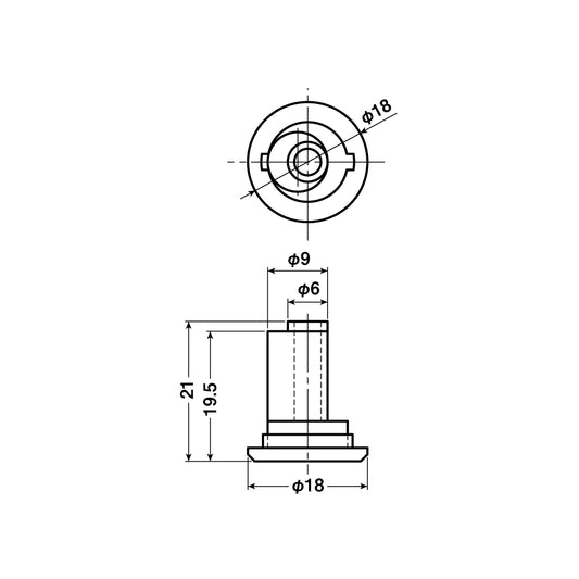 ヨコヅナ 公団・公社用戸車 EKP-0021(シャフトのみ) 【交換用, 取替用, メンテナンス用部品・パーツ】