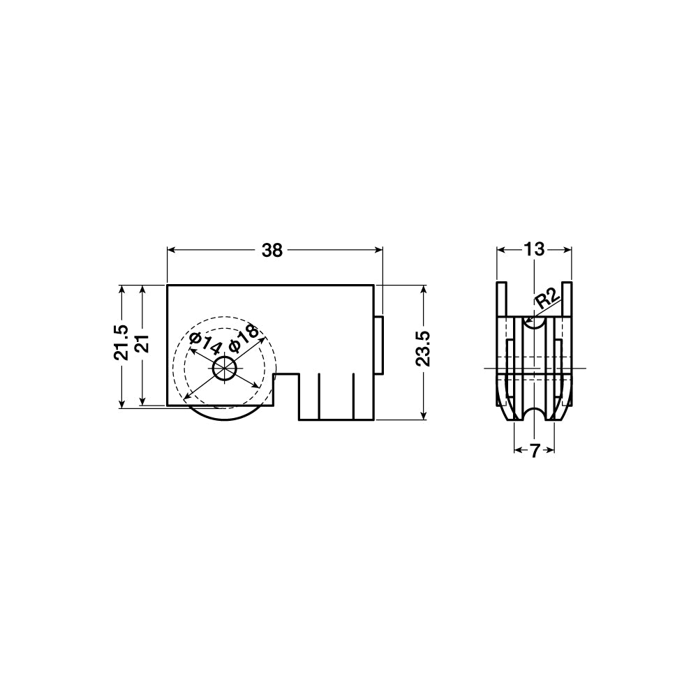 ヨコヅナ 公団・公社用戸車 EKW-0002(枠付き) 【交換用, 取替用, メンテナンス用部品・パーツ】