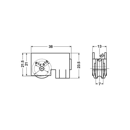ヨコヅナ 公団・公社用戸車 EKW-0002(枠付き) 【交換用, 取替用, メンテナンス用部品・パーツ】