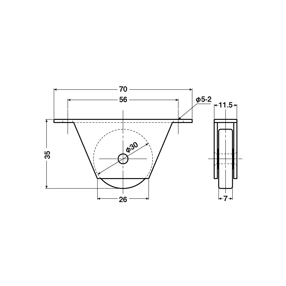 ヨコヅナ 公団・公社用戸車 EKW-0003(枠付き) 【交換用, 取替用, メンテナンス用部品・パーツ】