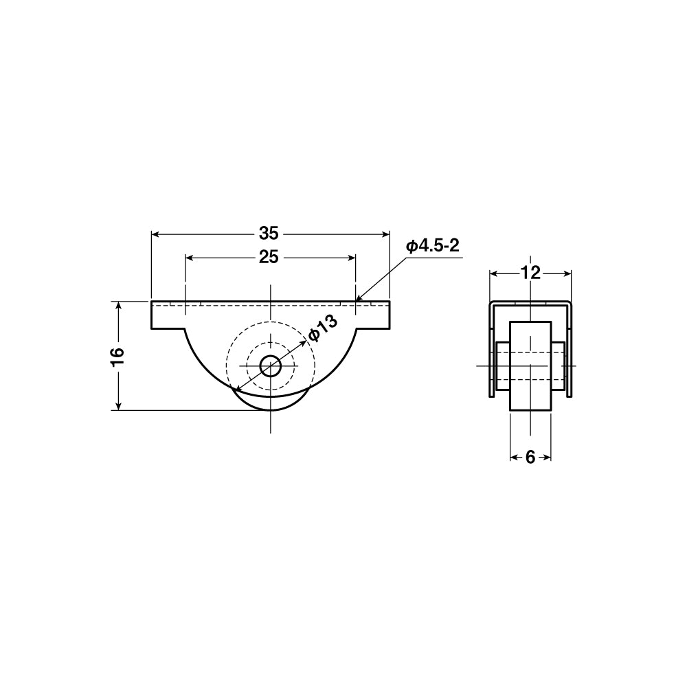 ヨコヅナ 公団・公社用戸車 EKW-0004(枠付き) 【交換用, 取替用, メンテナンス用部品・パーツ】