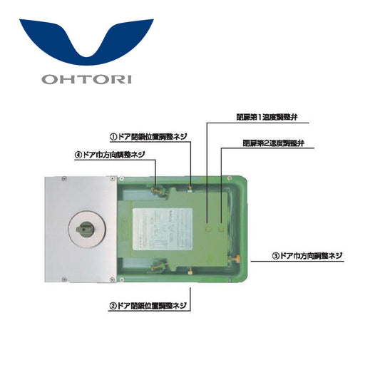大鳥機工 フロアヒンジ ST-182 【ストップ付き, 中心吊り・自由開き(内外110°開き), 強化ガラスドア用, DIA, Diamond, ダイヤモンド】