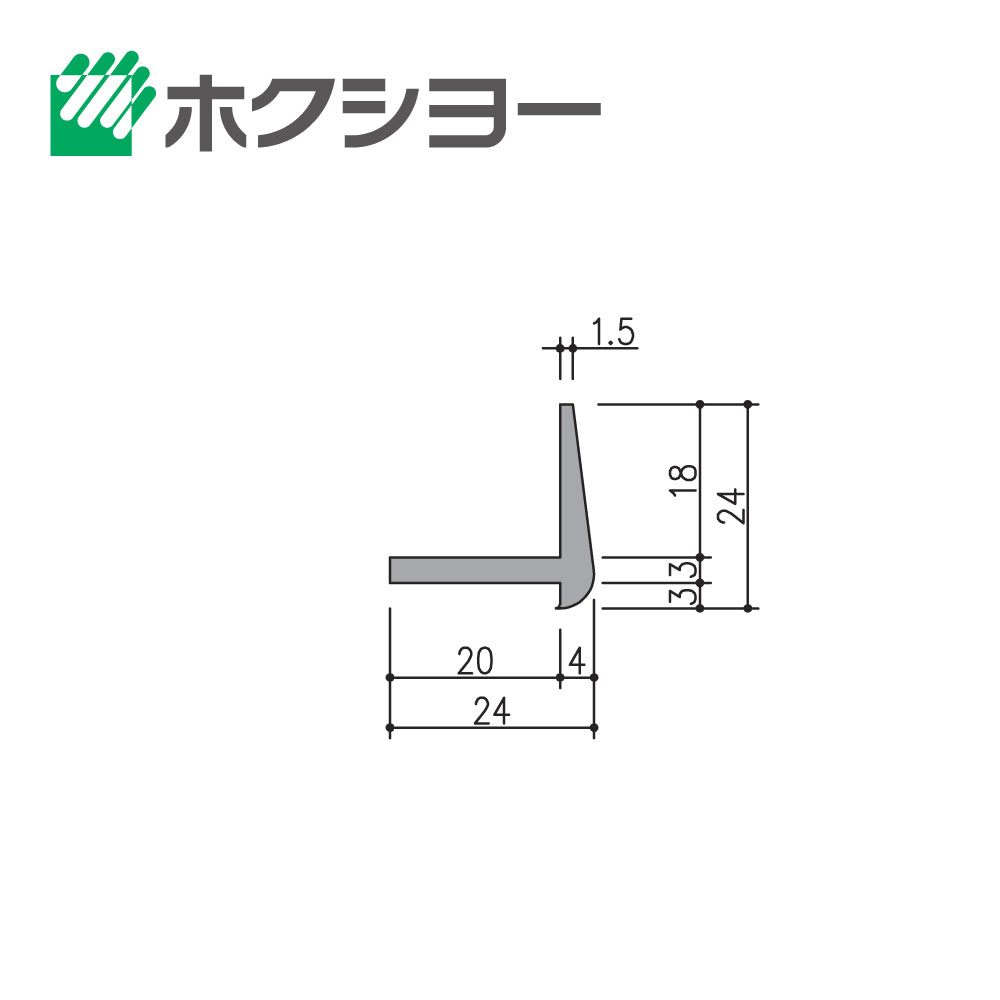 ホクシヨー 引き戸用タイトゴム PH-1(定尺 L=2200mm) グレー色 【召し合せ材, タイト材, ホクショー, BESTEX(ベステックス)】