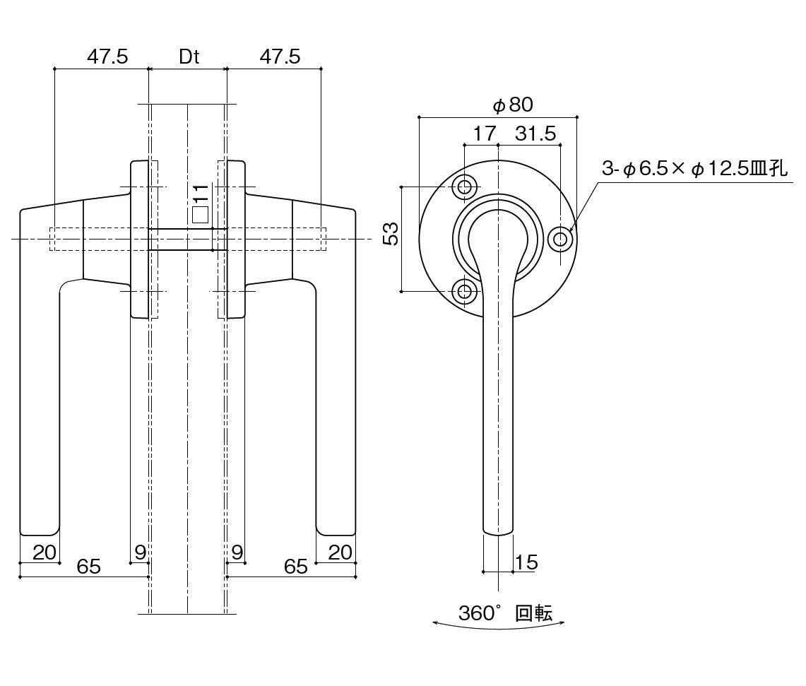 中西産業(Nakanishi) グレモンハンドル DC-X-184S (片面のみ)