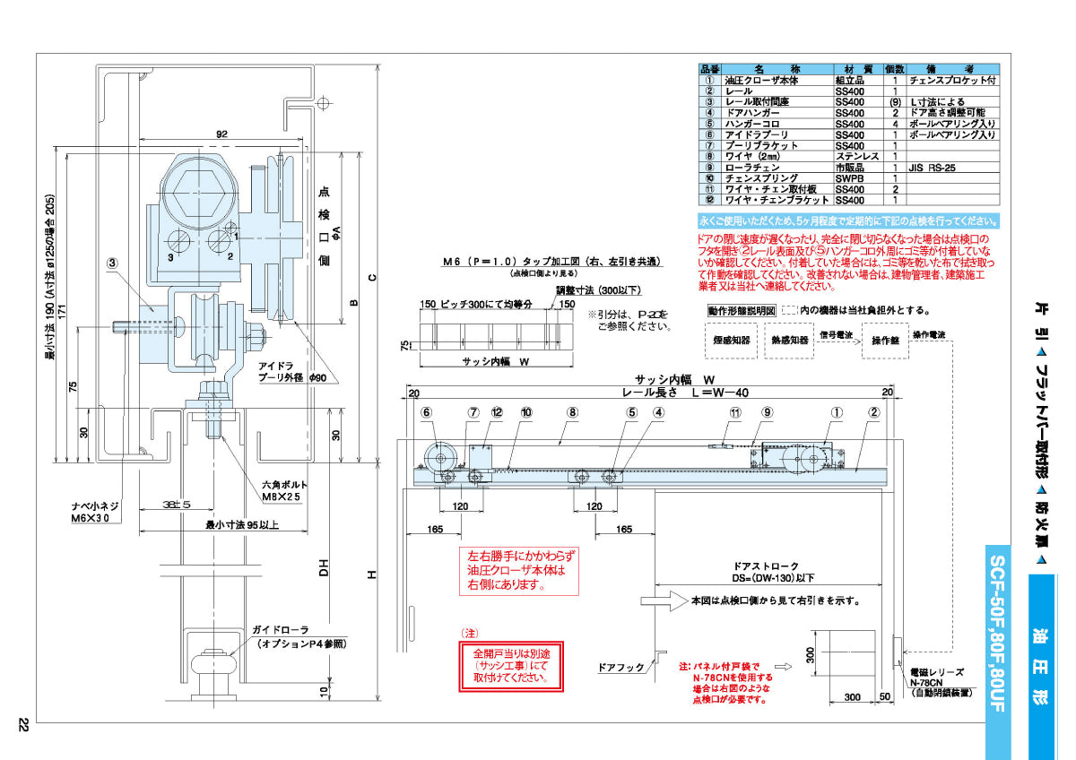 SCF-50F｜THUスライドクローザー｜ハシダ技研 – イブニーズ.com- 建築 