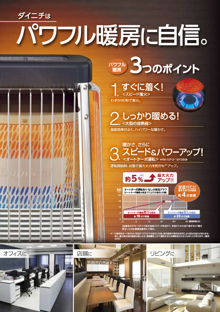 ダイニチ ブルーヒーター FM-10F3【ファン付, 容量13L, FMシリーズ, 業務用石油ストーブ, 暖房機器, Dainichi】