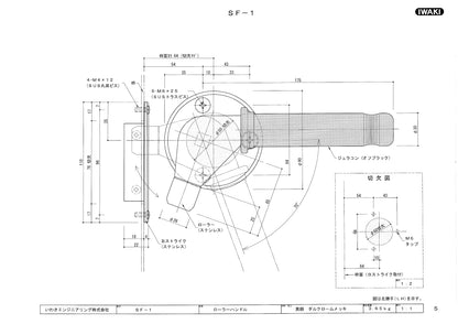 いわきエンジニアリング ローラーハンドル SF-1（両面ハンドル） 【クレモンハンドル, IWAKI】