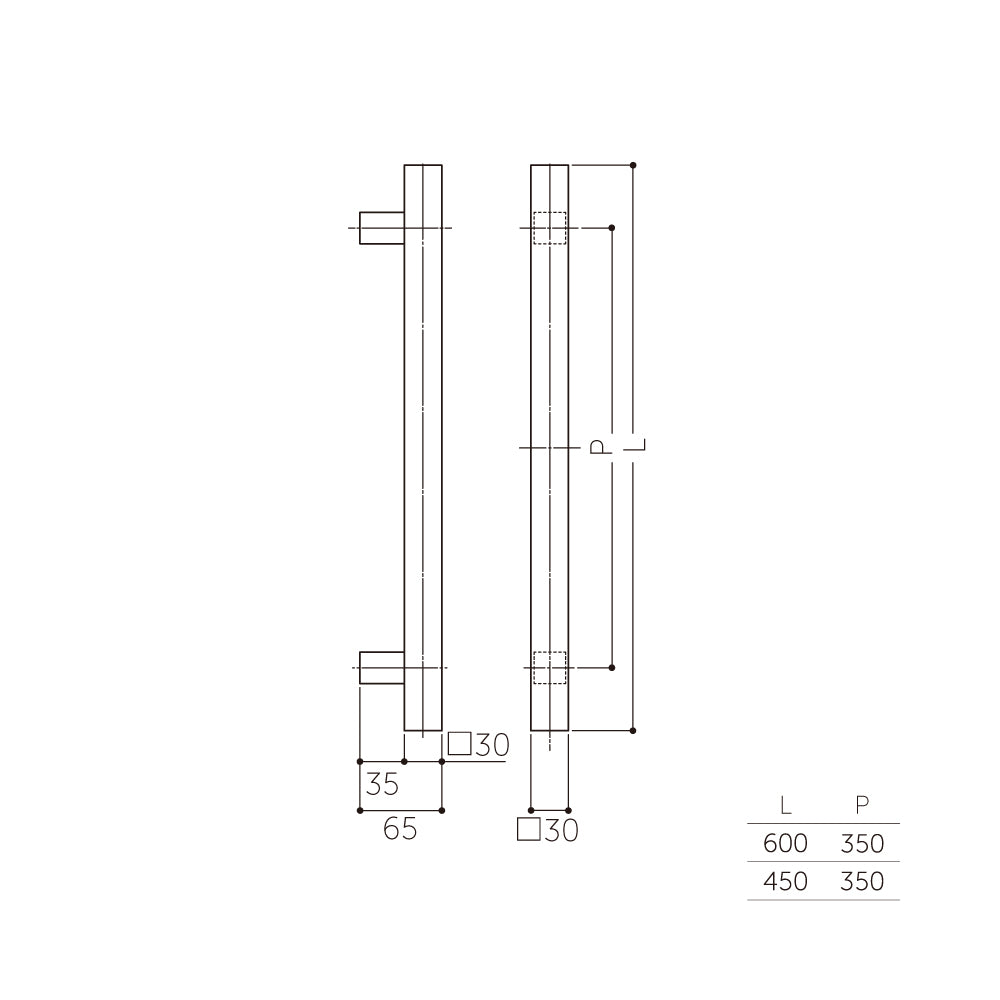 MDS-130（両面）｜ドアハンドル（押し棒）｜MARIX（MARUKI・丸喜金属