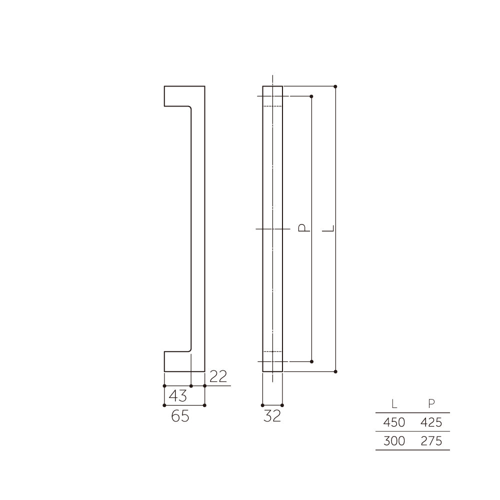 マルキ ドアハンドル MDW-160（両面） 【コ型, 押し棒, 押棒, MARUKI HARDWARE, MK, 丸喜金属】