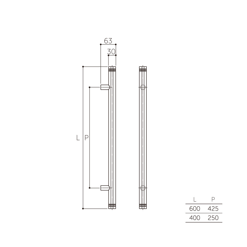 MDW-310（両面）｜八角型ドアハンドル（押し棒）｜MARUKI（丸喜金属
