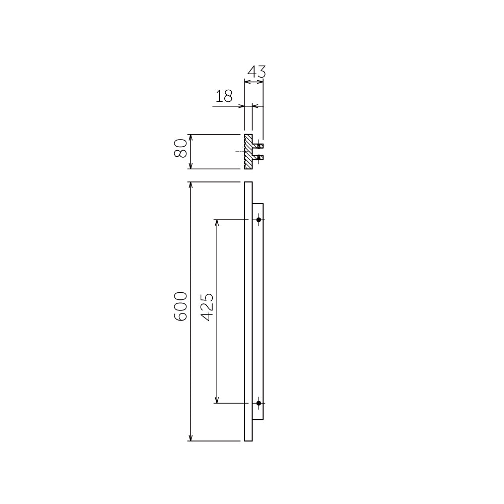 MDW-430（取替用押板）｜サウナハンドル（押し棒）｜MARUKI（丸喜金属