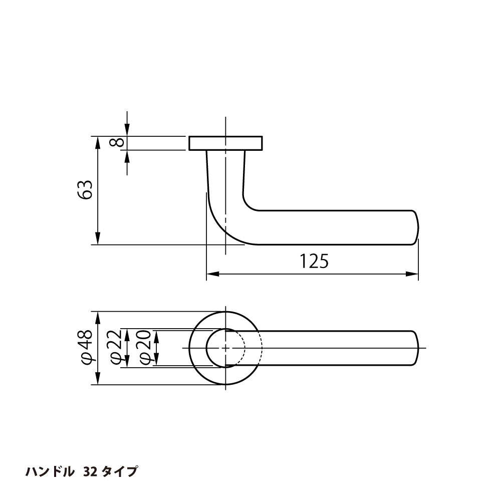 美和ロック レバーハンドル錠 U9 LA32-1 片開き用 SV【外側 シリンダー・内側 サムターン, 32タイプ, LA錠, ミワ, MIWA】