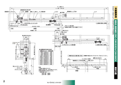 日東工器 スライディングクローザー DSC-CWKS30V-22 / DSC-CWKS30V-31（製品一式） 【扉重量：10～30kg用, 傾斜式, 壁収納型, 木製軽量建具用, 引き戸クローザー, NITTO KOHKI】
