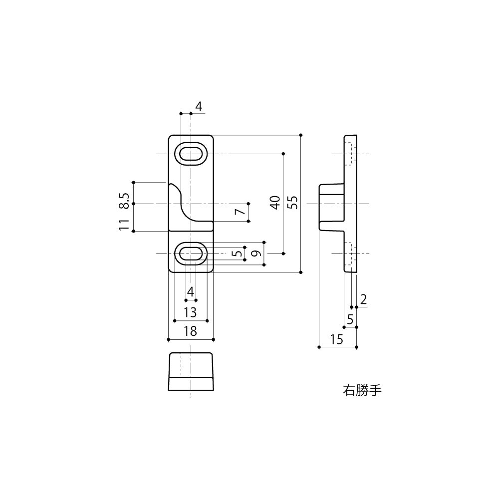 ATU-3｜引き寄せハンドル用受け｜中西産業（Nakanishi） – イブニーズ.com- 建築金物（ドア・窓・サッシ金物）の販売・専門店 -