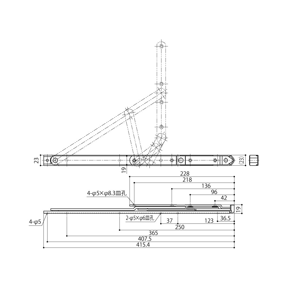 HD-16B｜6バーヒンジ（フリクションステー）｜中西産業（ナカニシ・Nakanishi） – イブニーズ.com-  建築金物（ドア・窓・サッシ金物）の販売・専門店 -