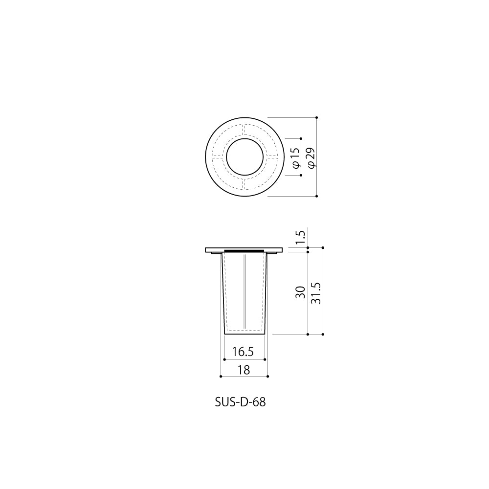 SUS-D-68｜落とし受け（フランス落とし用）｜中西産業（Nakanishi） – イブニーズ.com- 建築金物・資材、サッシ金物の販売・専門店 -