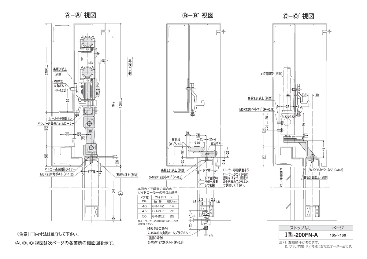 取引 Ⅰ型-200FN-A（防火ドア用、常時開放タイプ）｜引き戸クローザー