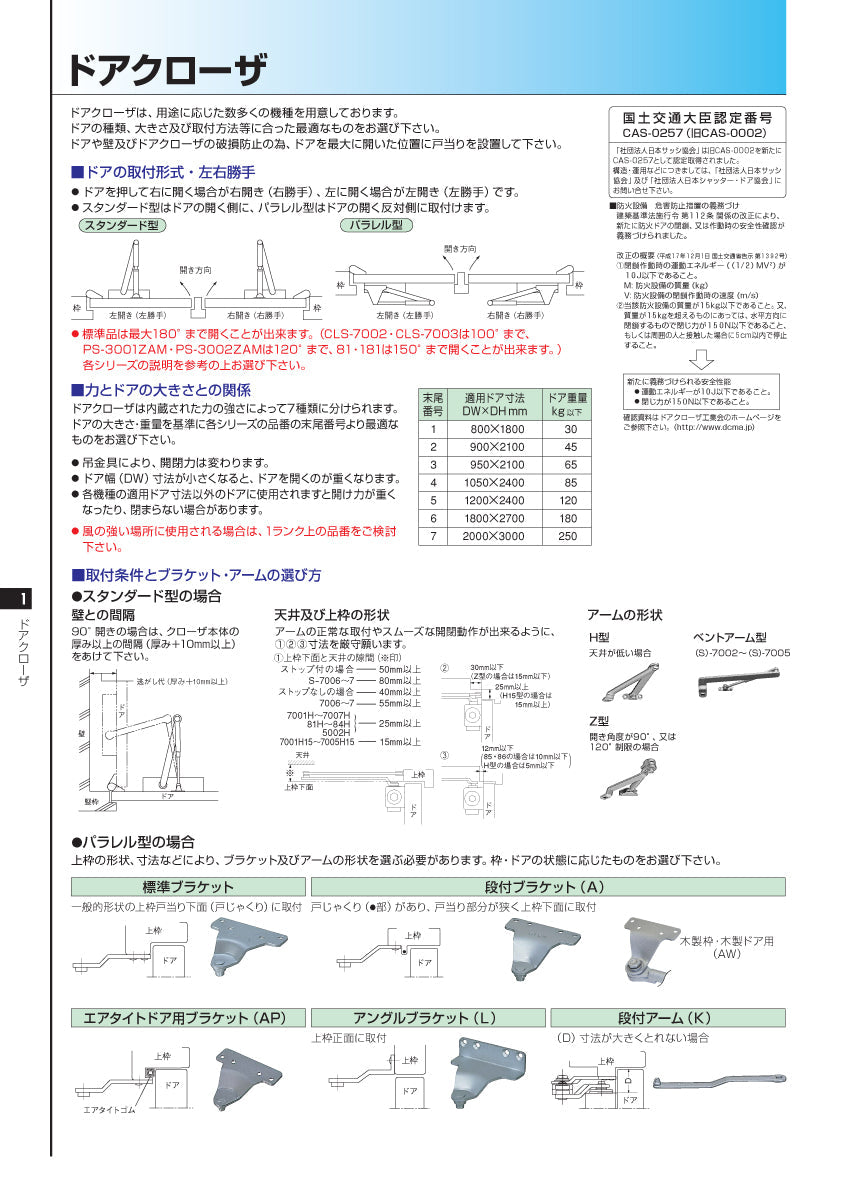 K-P73BL-LA（ラッチング機能付き）【BL-Ⅰ型】｜BL認定ドアクローザー 