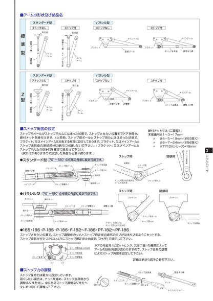 ニュースター ドアクローザー PS-5002AK（段付きブラケット段付きアーム） 【ストップ付き, パラレル型, 5000シリーズ, NEWSTAR, ドアチェック】