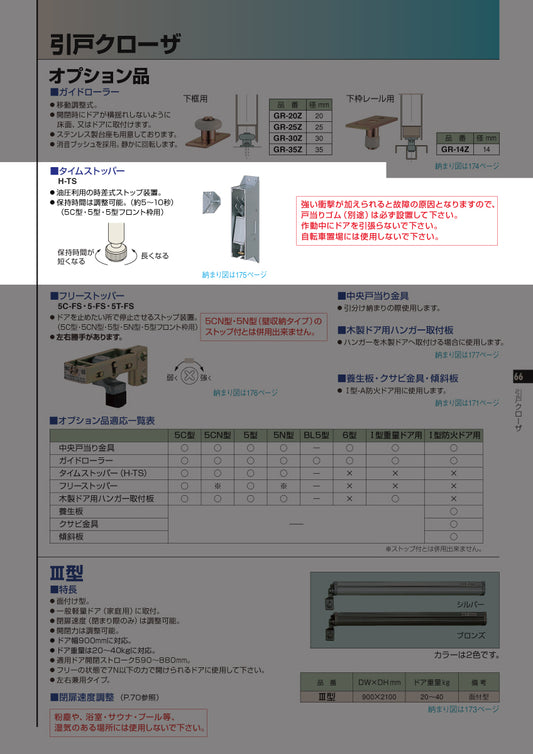 ニュースター 引戸クローザー用部品 タイムストッパー H-TS【オプション品, メンテナンス用部品・パーツ, NEWSTAR】