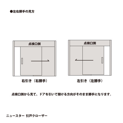 ニュースター 引戸クローザー 6型-4（浴室用・標準枠用） ストップ無し 片引き仕様 ドア重量81～100kg以下【スライドクローザー, 6型シリーズ, NEWSTAR】
