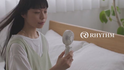 RHYTHM ハンディファン Silky Wind Mobile 3.2【首掛け・持つ・卓上の3Way USB充電式】