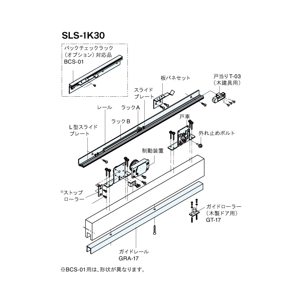 リョービ スライダーマン SLS-1K30（製品一式） 【ストップ付き, 傾斜式, 木製扉用, 引き戸クローザー, RYOBI】