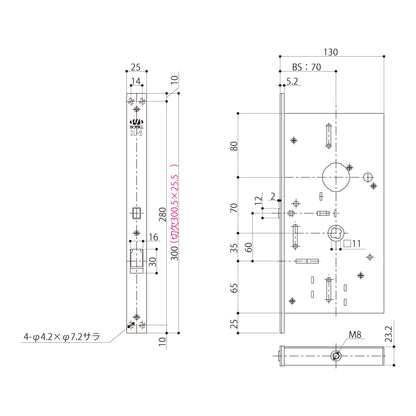 シブタニ 受側グレモン締り DL-55-1【グレモン本体, グレモン錠ケース, グレモンボルトシリーズ, ATSシリーズ, SYS, Shibutani】