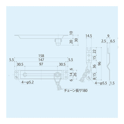 シブタニ  用心鎖 DL-67-1【ハードウェア金物, SYS, Shibutani】