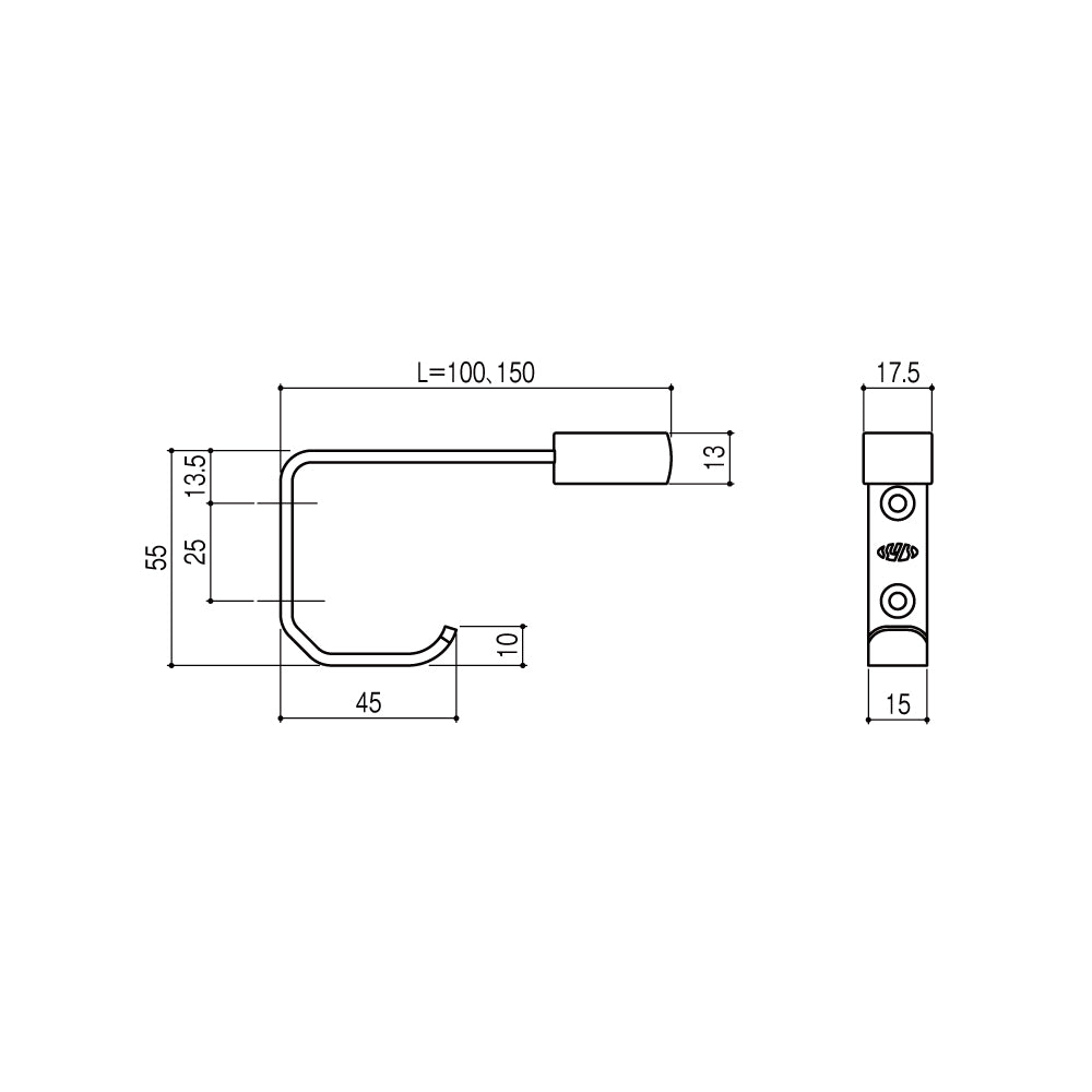 シブタニ 戸当たり LC-440 【フック付き, トイレブース用金物, ラバトリー金物, SYS】