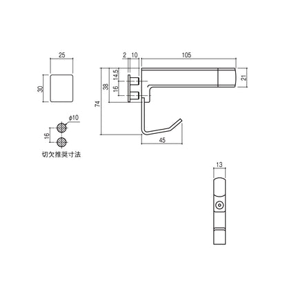 シブタニ 戸当たり LC-60V-1TN 【トイレブース用金物, ラバトリー金物, SYS】