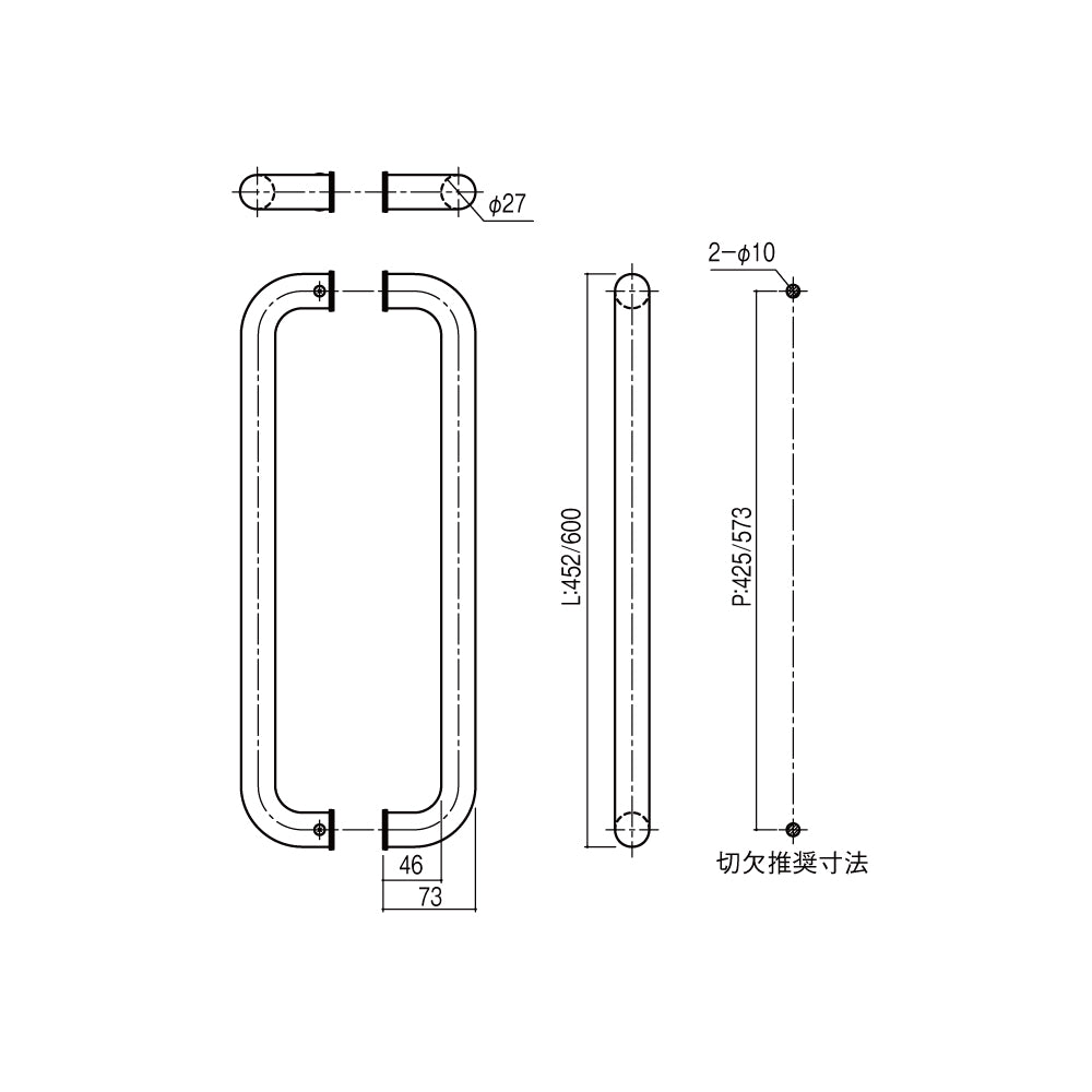 シブタニ ドアハンドル S727G 【押棒, トイレブース用金物, ラバトリー金物, SYS】