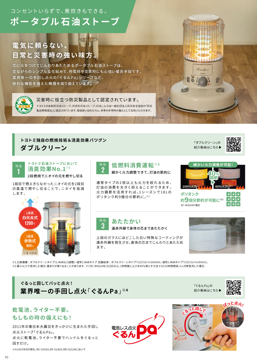 トヨトミ（TOYOTOMI） ポータブル石油ストーブ①