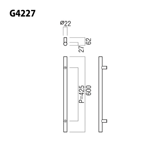 G4227（L600）｜ドアハンドル（押し棒）｜ユニオン（UNION