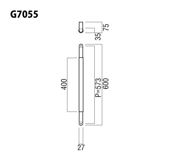 G7055（L600）｜ドアハンドル（押し棒）｜ユニオン（UNION