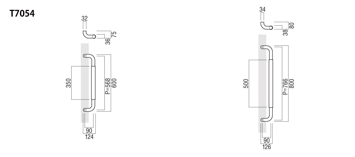 T7054（L600 / L800）｜ドアハンドル（押し棒）｜ユニオン（UNION