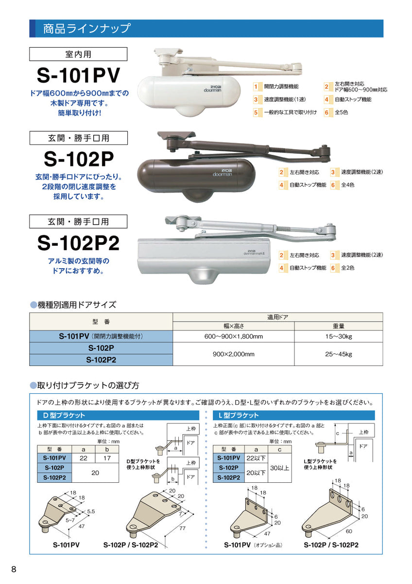 リョービ ドアクローザー ドアマン カタログ⑤